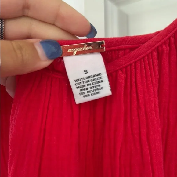 Magaschoni Red Spaghetti Strap Sundress Midi - Picture 2 of 3